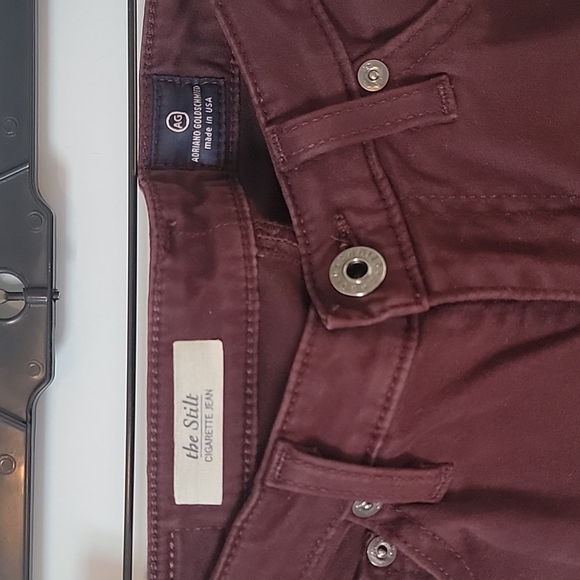 AG Adriano Goldschmied "The Stilt" Cigarette Jean in Maroon - Picture 3 of 10
